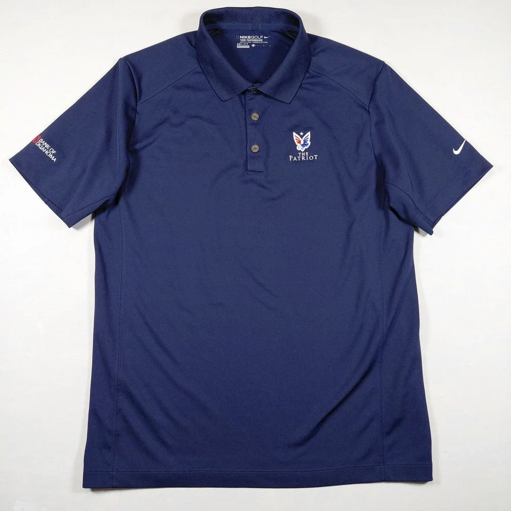 Nike Golf Tour Performance Dri-Fit Polo Shirt Navy Blue The Patriot Mens Large‎